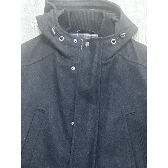 Tommy Hilfiger Overcoat Jacket Men's Size Small Full Zip Pockets Wool Blend Gray - Picture 4 of 13
